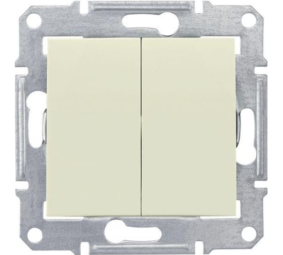 Механизм выключателя Systeme Electric 2-клавиши Sedna бежевый SchE SDN0300147