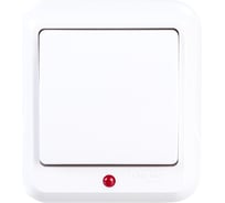 Выключатель Systeme Electric 1-клавишный ОП Прима 6А с индикатором, белый SchE A16-046M-B