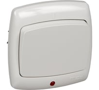 Выключатель Systeme Electric 1-клавишный СП Рондо 6А с индикатором, белый SchE С16-066 S16-066-BI С16-066-би