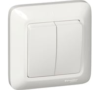 Выключатель Schneider Electric 2-клавишный СП Прима 10А белый SchE ВС5У-218 VS5U-218-B ВС5У-218-б