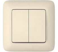 Выключатель Systeme Electric 2-клавишный СП Прима 6А слоновая кость SchE С56-043 S56-043-S С56-043-с