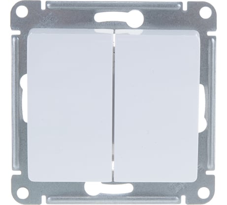 Механизм выключателя Systeme Electric 2-клавишный GLOSSA белый SchE GSL000151