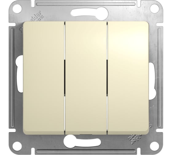 Механизм выключатель Systeme Electric 3-клавишный GLOSSA бежевый SchE GSL000231