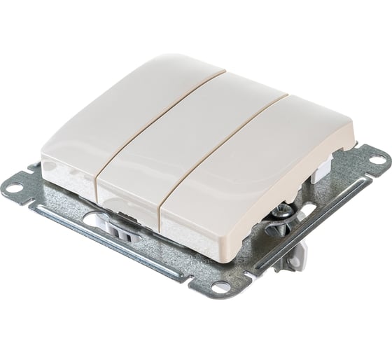 Механизм выключатель Systeme Electric 3-клавишный GLOSSA бежевый SchE GSL000231