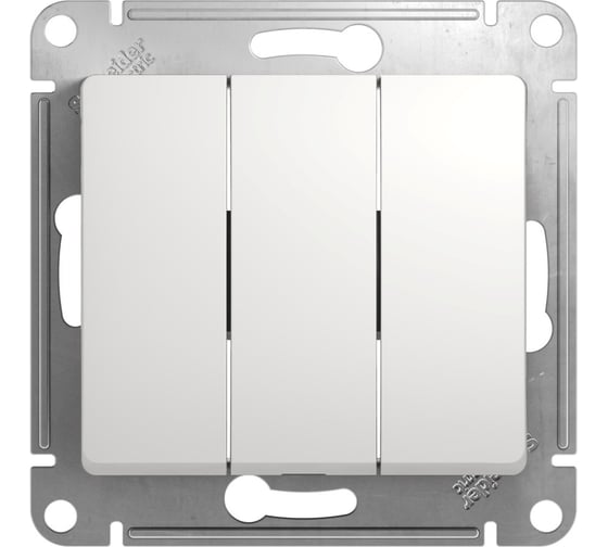 Механизм выключателя Systeme Electric 3-клавишный GLOSSA белый SchE GSL000131