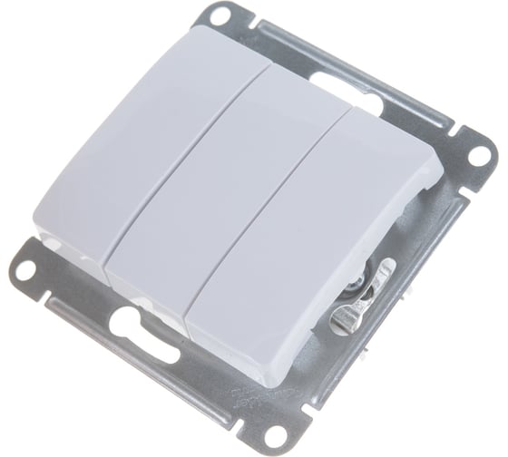 Механизм выключателя Systeme Electric 3-клавишный GLOSSA белый SchE GSL000131