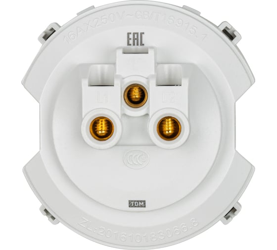 1-клавишный выключатель TDM ELECTRIC 16а, 250в, проходной, кнопочный механизм, платина, "байкал" SQ1819-0323