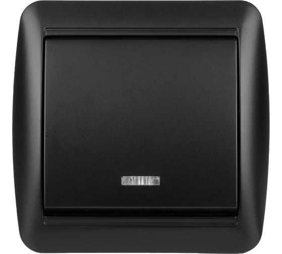 1-клавишный выключатель TDM ELECTRIC открытой установки, с подсветкой, IP44, 10А, графит, "Селигер" SQ1818-0303