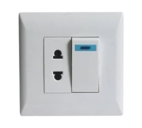Розетка с выключателем мебельная DORI 86x86мм GLS 45656