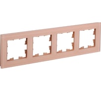 4-местная рамка IEK Brite ру-4-2-брп, стекло, персиковый, матовый BR-M42-G-31-K96