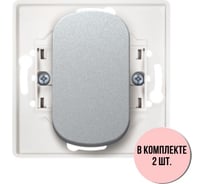 Механизм 1-клавишного однополюсного выключателя с узкой кнопкой Aling-conel EON набор 2 шт., 10AX 250V серебряный /арт. / E605U.S Н2