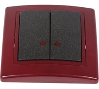 2-клавишный выключатель с индикацией Aling-conel PRESTIGE 10AX 250V бордо-бордо-графит /арт. / 626.332