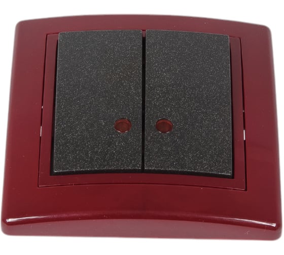 2-клавишный выключатель с индикацией Aling-conel PRESTIGE 10AX 250V бордо-бордо-графит /арт. / 626.332 1