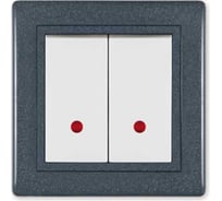 2-клавишный выключатель с индикацией Aling-conel PRESTIGE 10AX 250V графит-графит-белый /арт. / 626.220