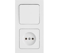 Блок (1-клавишный выключатель + розетка) Bylectrica скрытая установка серия АСТРУМ, белый В-РЦ-7511