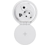 Встраиваемая розетка Mebax 51 1 секции Серебро+Белый Механический 00-00000827