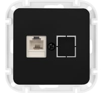 Механизм розетки телефонной Bylectrica серия АСТРУМ, карбон ТР4-6501 карбон