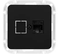 Механизм компьютерной розетки Bylectrica 1-местная кат 5е, СУ серия АСТРУМ, карбон РК18-6511 карбон