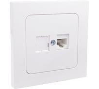 Розетка компьютерная Bylectrica 1-местная кат 5е, СУ серия АСТРУМ, белый РК18-5511