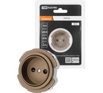 Розетка TDM ELECTRIC 2п 16а 250в с защитными шторками бронза, "байкал" SQ1819-0408
