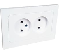 2-местная розетка Bylectrica СУ без земл. серия АСТРУМ, белый РС16-0541