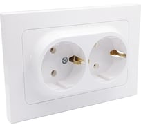 2-местная розетка Bylectrica СУ с земл. серия АСТРУМ, белый РС16-0542