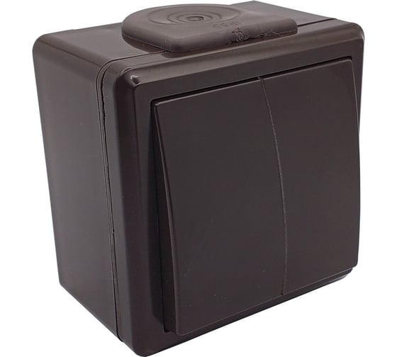 Выключатель 2-кл. Bylectrica IP55 серия ПРАЛЕСКА АКВА А510-2132 шоколад