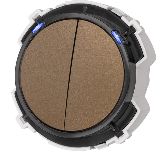 2-клавишный выключатель TDM ELECTRIC 16а 250в кнопочный Механизм бронза, "байкал" SQ1819-0424