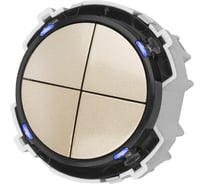 4-клавишный выключатель TDM ELECTRIC 16а 250в кнопочный Механизм шампань, "байкал" SQ1819-0528