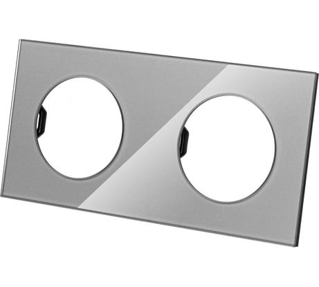 Двойная рамка TDM ELECTRIC платина, стекло, "байкал" SQ1819-0303