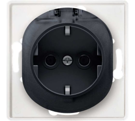 Механизм розетки Aling-conel EON с заземлением с крышкой 16A 250V чёрная soft touch /арт. / E633.E1
