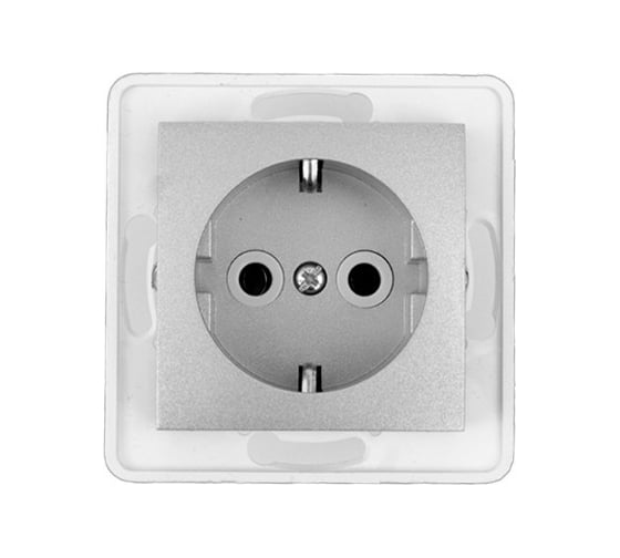 Механизм розетки Aling-conel PRESTIGE с заземлением 16A 250V серебряная /арт. / 6030.S
