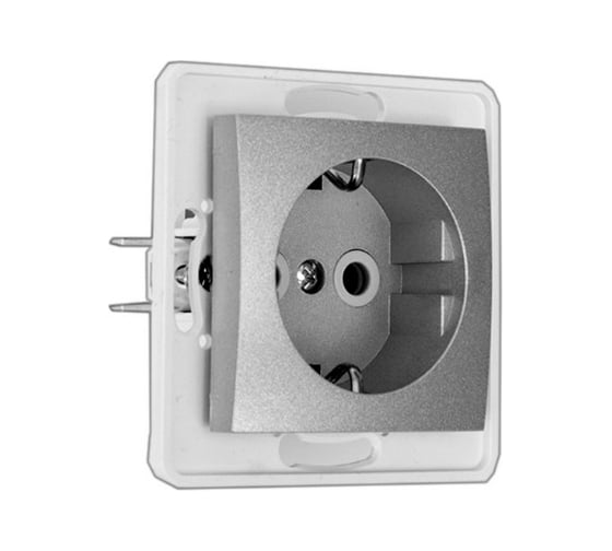 Механизм розетки Aling-conel PRESTIGE с заземлением 16A 250V серебряная /арт. / 6030.S
