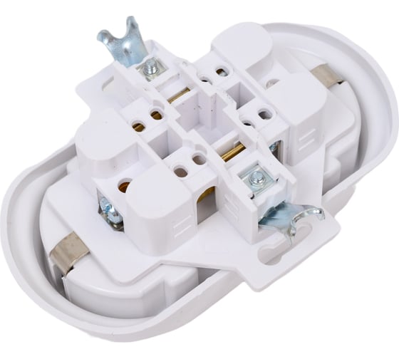 Механизм двойной розетки с заземлением Aling-conel EON 16A 250V белая /арт. / E604.0