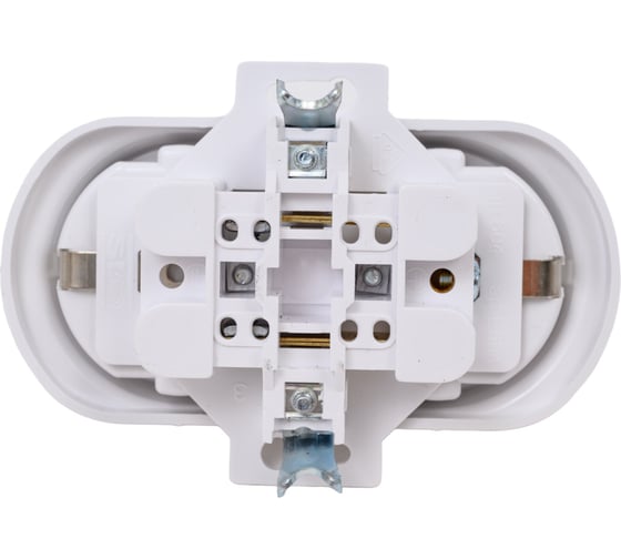 Механизм двойной розетки с заземлением Aling-conel EON 16A 250V белая /арт. / E604.0