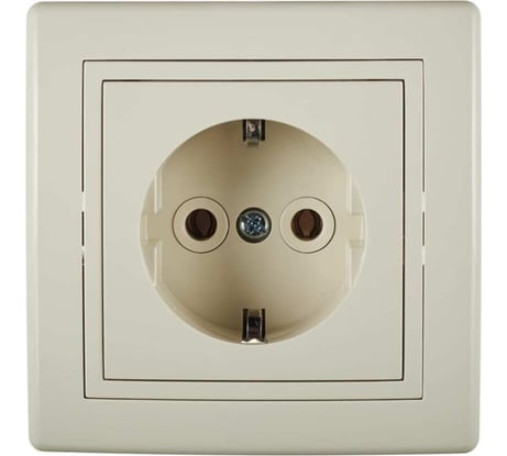 Розетка Aling-conel PRESTIGE с заземлением керамическое основание 16A 250V кремовая /арт. / 600.99