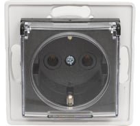 Механизм розетки Aling-conel PRESTIGE с заземлением с крышкой 16A 250V графитовая /арт. / 6033.2