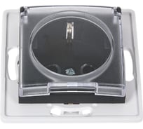 Механизм розетки Aling-conel PRESTIGE с заземлением с крышкой 16A 250V чёрная soft touch /арт. / 6033.E1