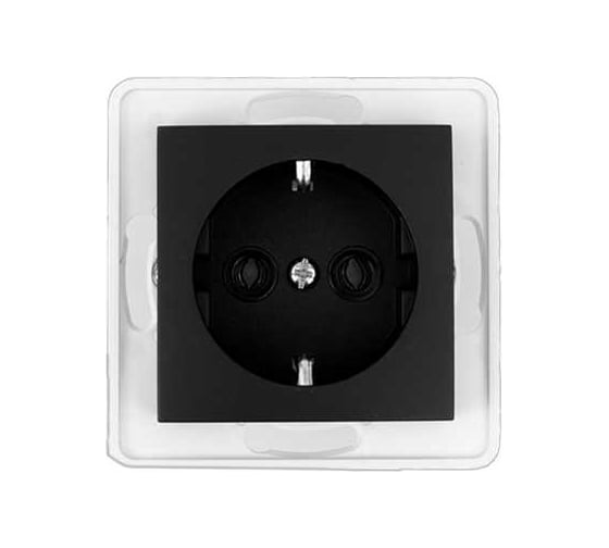 Механизм розетки Aling-conel PRESTIGE /набор 3 шт./ с заземлением 16A 250V чёрная soft touch /арт. / 6030.E1 Н3