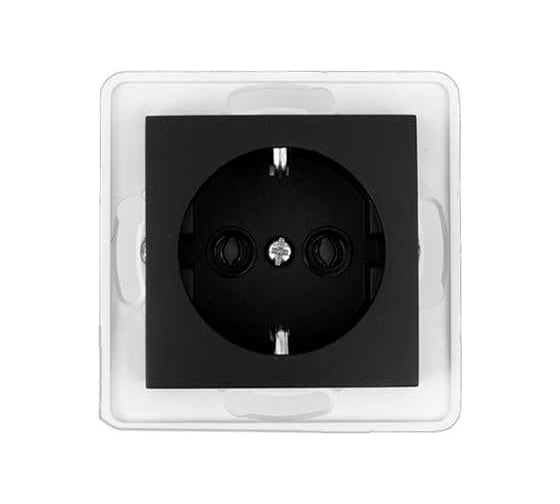 Механизм розетки Aling-conel PRESTIGE /набор 10 шт./ с заземлением 16A 250V чёрная soft touch /арт. / 6030.E1 Н10