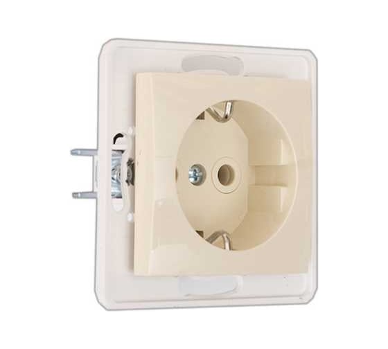 Механизм розетки Aling-conel PRESTIGE /набор 3 шт./ с заземлением 16A 250V кремовая /арт. / 6030.9 Н3