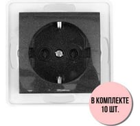 Механизм розетки Aling-conel PRESTIGE /набор 10 шт./ с заземлением 16A 250V графитовая /арт. / 6030.2 Н10
