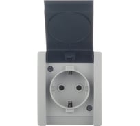 Накладная розетка Aling-conel POWER с заземлением керамическое основание IP44 16A 250V серая-графитовая /арт. / 241.1A