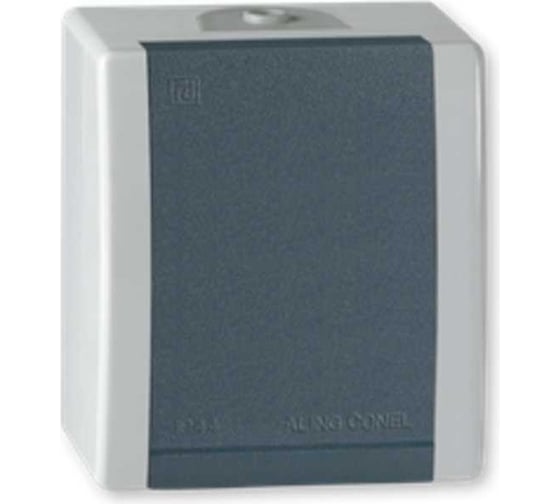 Накладная розетка Aling-conel POWER с заземлением керамическое основание IP44 16A 250V серая-графитовая /арт. / 241.1A