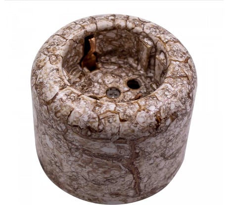 Розетка с заземляющим контактом Bironi серия ришелье r, керамика, цвет мрамор,накладной монтаж R1-101-09