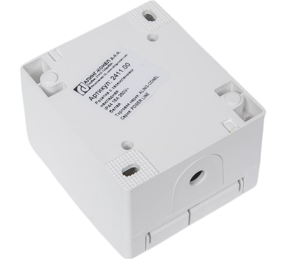 Розетка Aling-conel POWER с заземлением накладная IP44 16A 250V белая /арт. / 2411.00