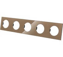 Рамка TDM ELECTRIC пятипостовая бронза, стекло, "байкал" SQ1819-0406