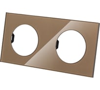 Двойная рамка TDM ELECTRIC бронза, стекло, "байкал" SQ1819-0403