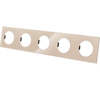 Пятипостовая рамка TDM ELECTRIC постовая шампань, стекло, "байкал" SQ1819-0506