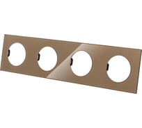 Четверная рамка TDM ELECTRIC бронза, стекло, "байкал" SQ1819-0405